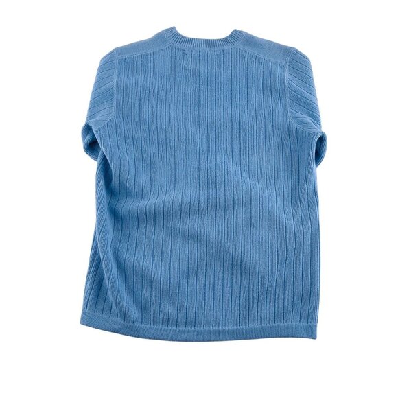 Abercrombie & Fitch Mens Ribbed Knit Crewneck Sweater A/92 Size M Blue Y2k - Picture 5 of 5